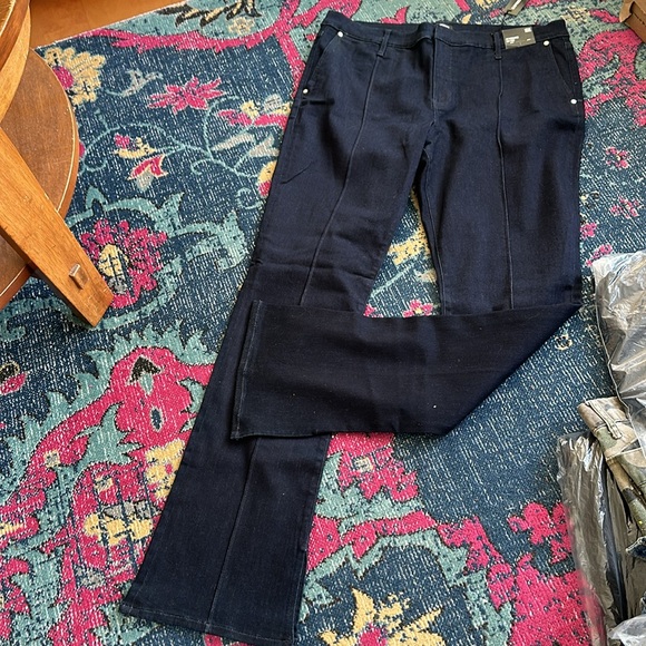 New Express Skyscraper Dark Denim Stretch Jeans size 16 - Picture 3 of 14